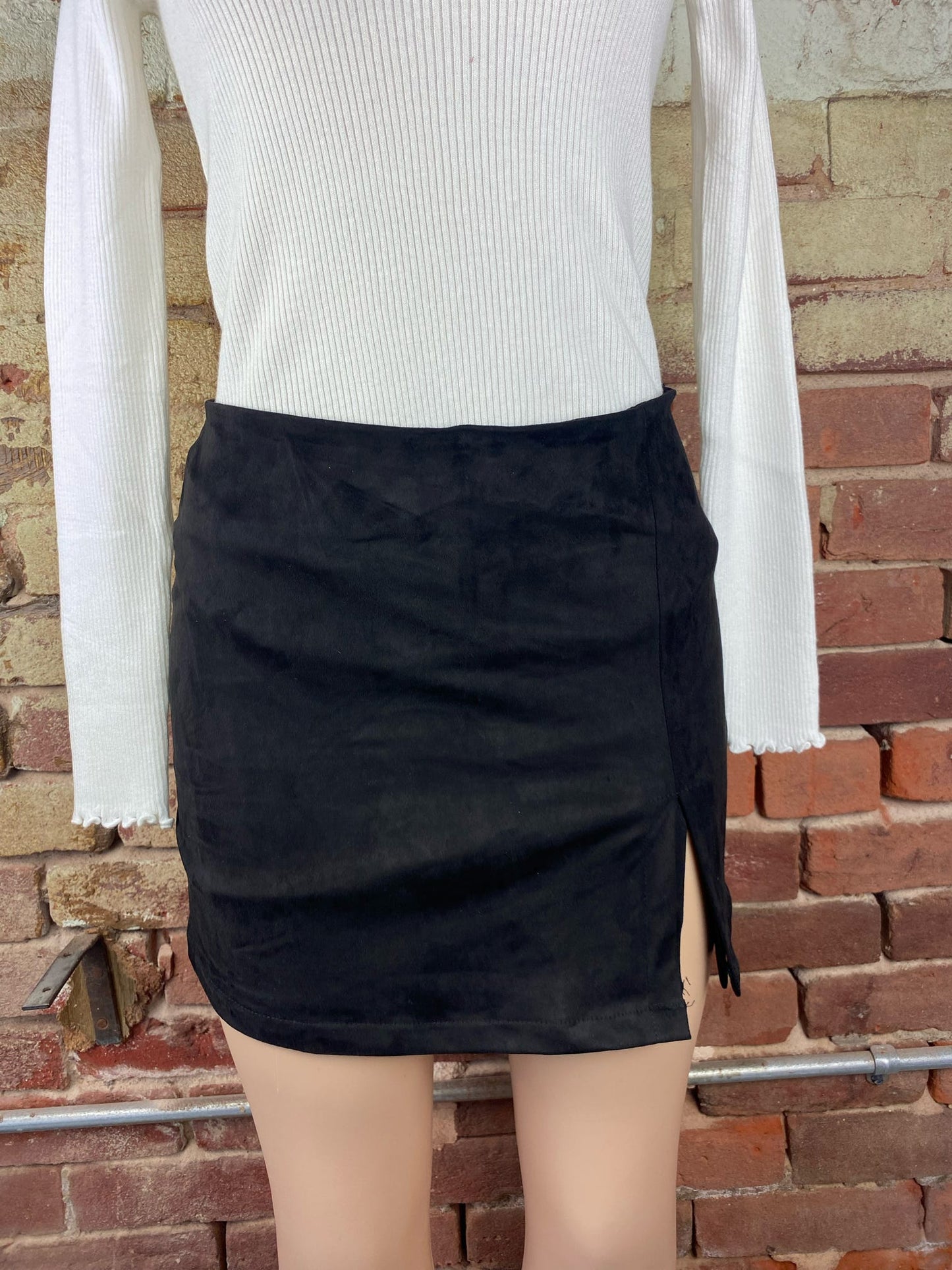 Faux Leather Skort