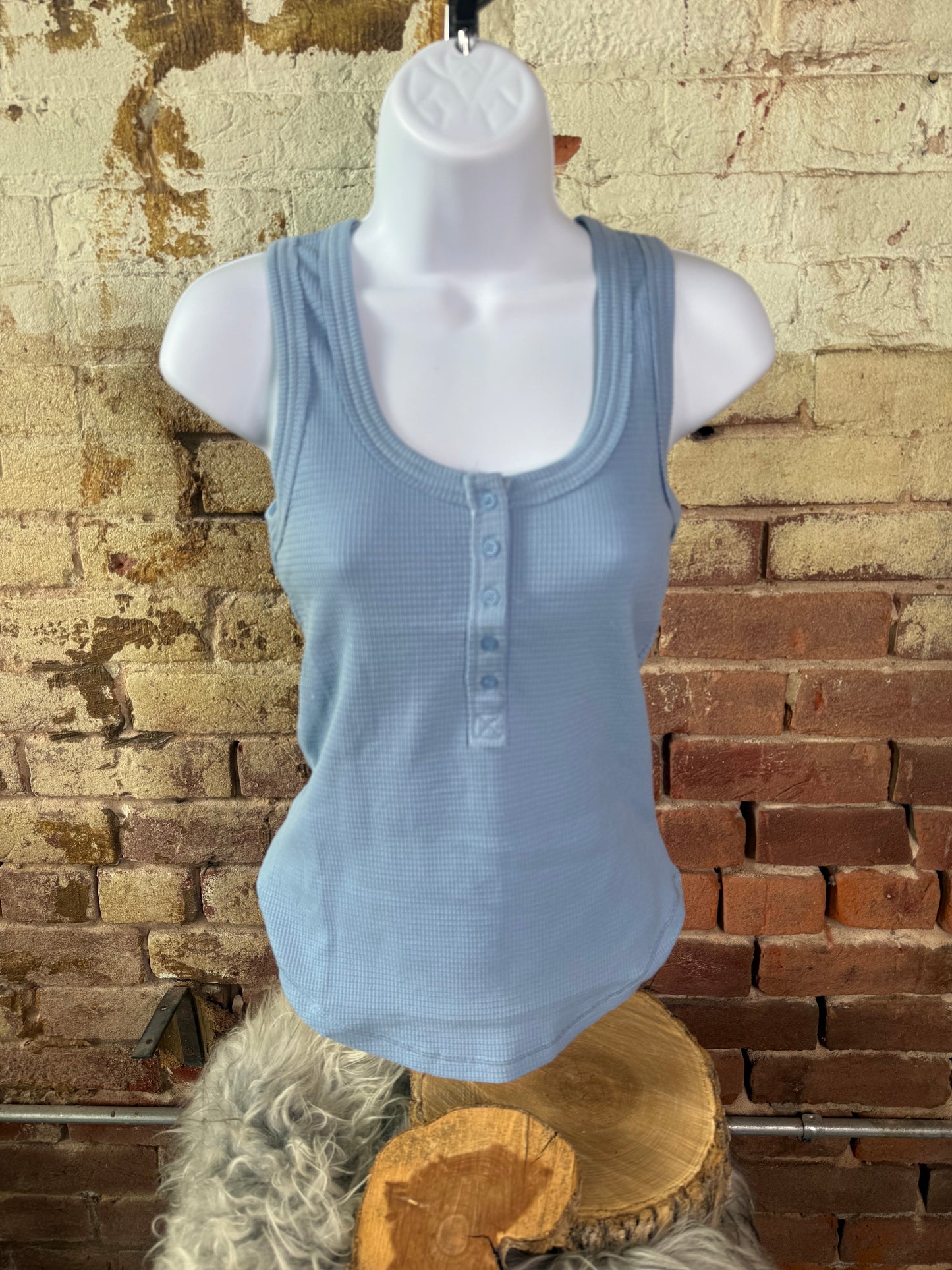 Blue Ribbed Tank