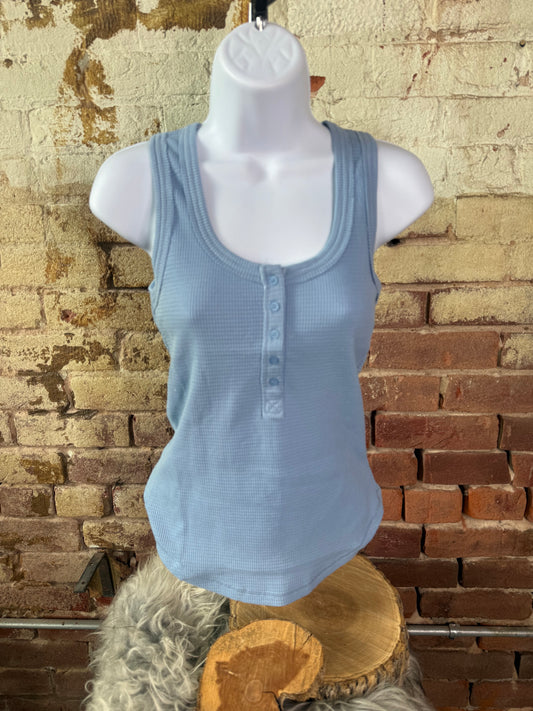 Blue Ribbed Tank