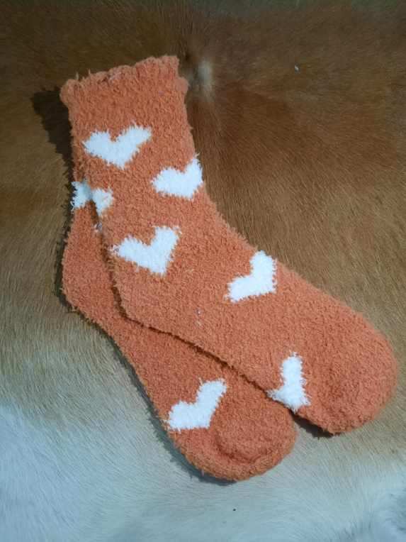 Fuzzy Heart Socks