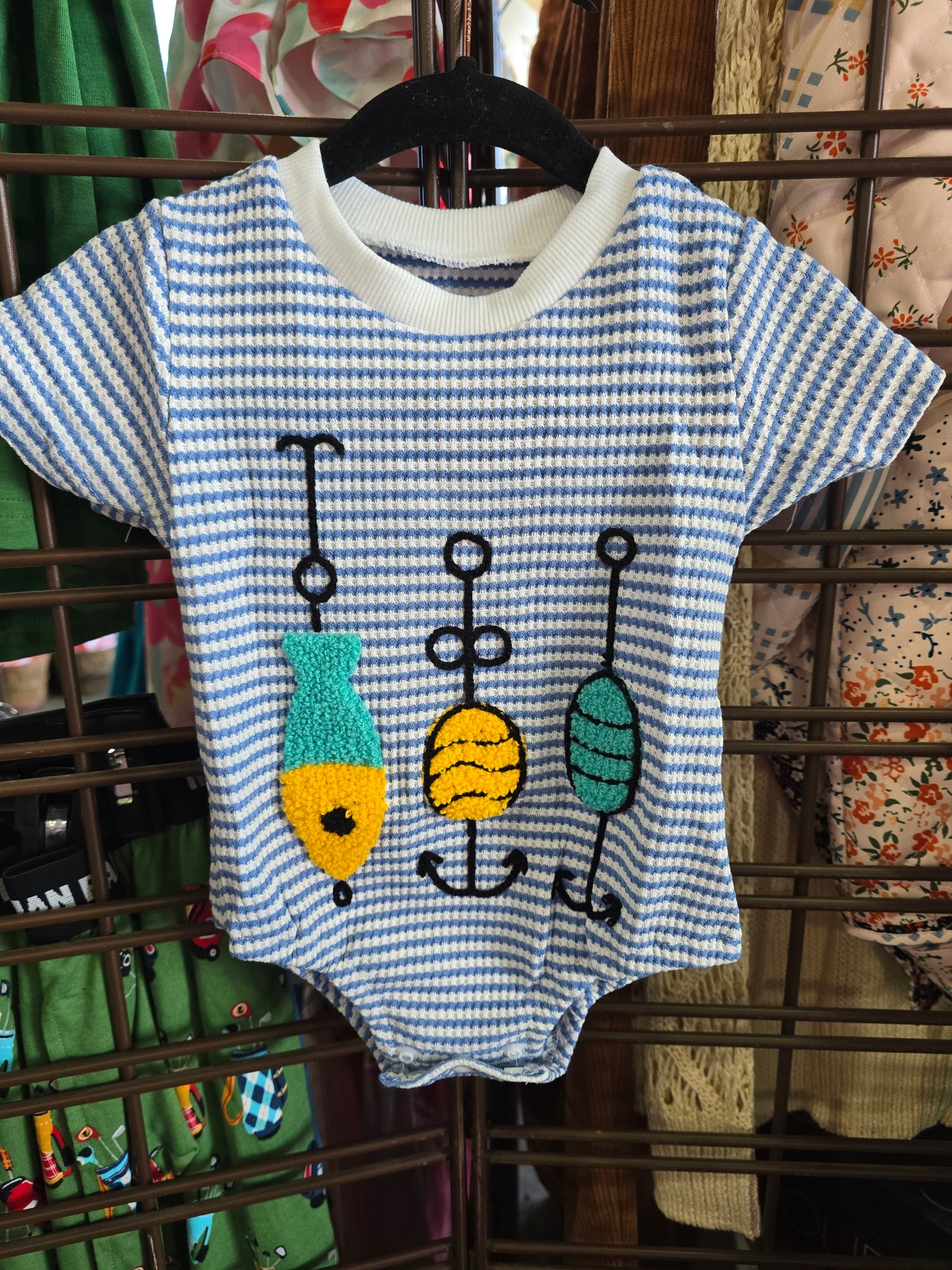 Fishing baby romper