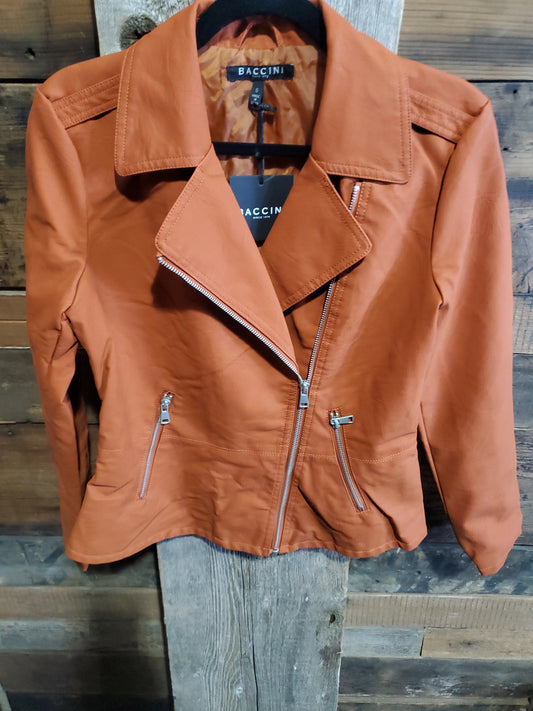 Asymmetrical Zip Vegan Leather Moto Jacket