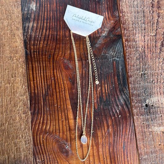 Clear Druzy Quartz Layered Necklace